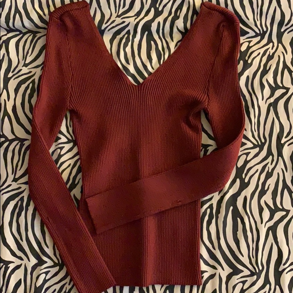 Burgundy knit top